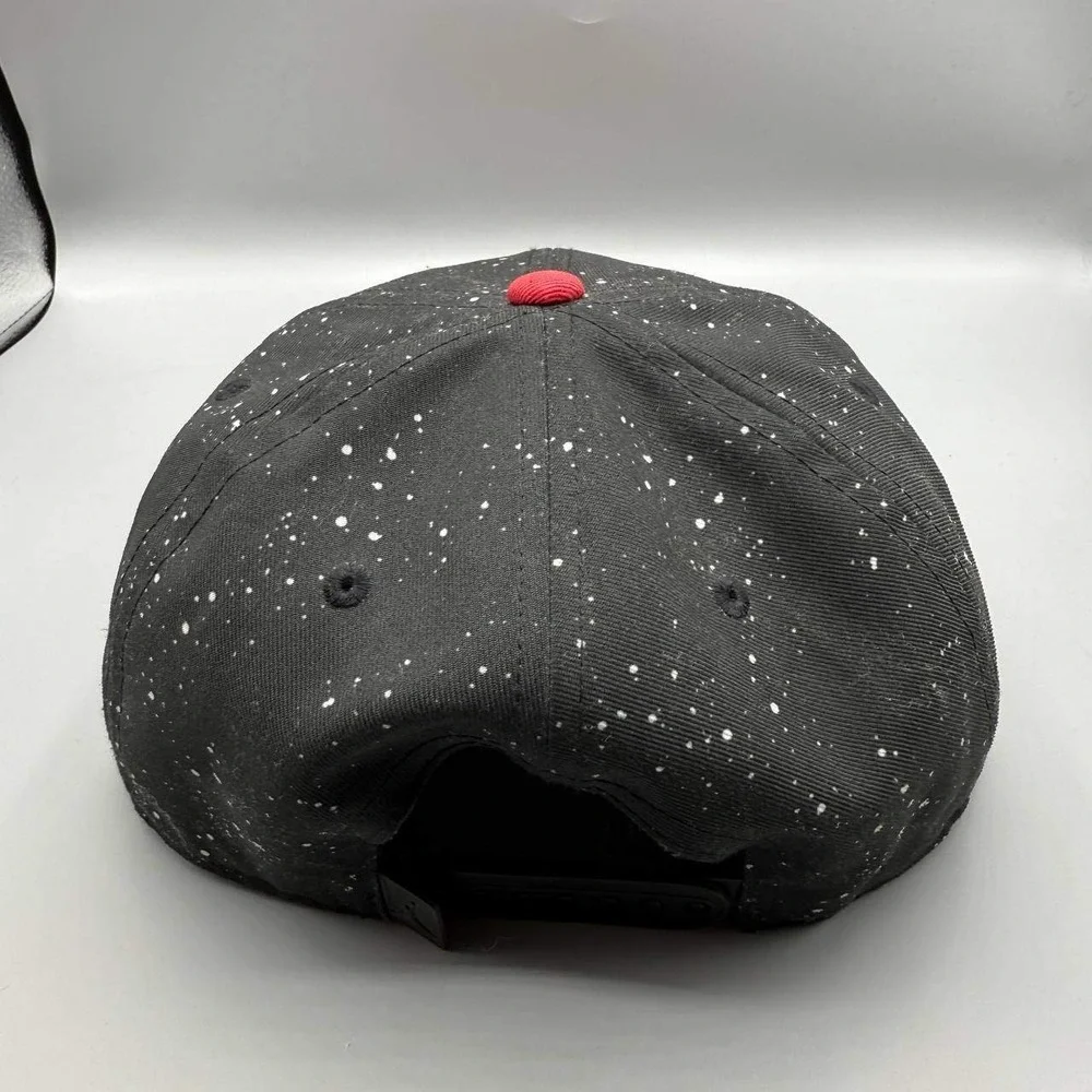 Air Jordan Flight Hat Men Black Red Speckled Print Jumpman Snap Back‎ Cap